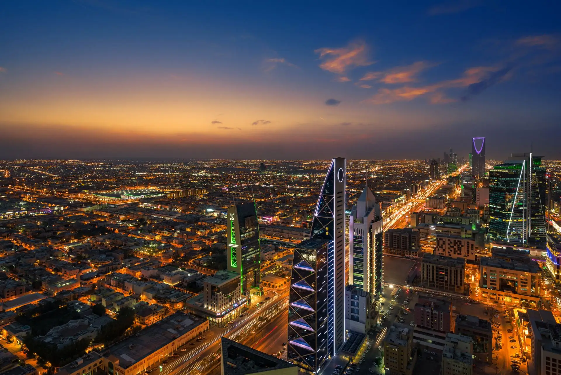 Riyadh skyline at dusk